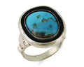 Navajo Ring 925 Silver Arizona Turquoise Signed M Montoya C.80's