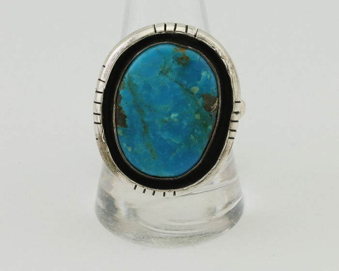 Navajo Ring 925 Silver Arizona Turquoise Signed M Montoya C.80's