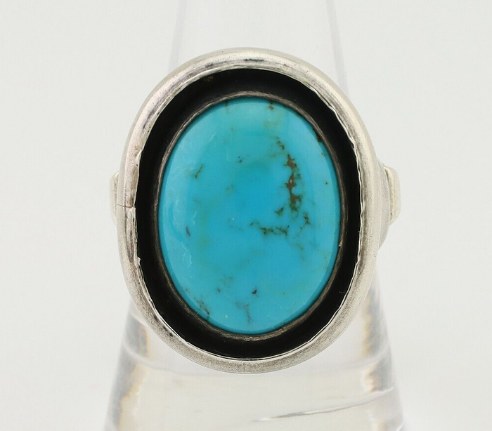 Navajo Ring 925 Silver Arizona Turquoise Signed M Montoya C.80's
