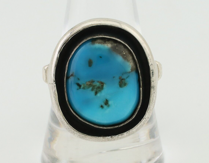 Navajo Ring 925 Silver Arizona Turquoise Signed M Montoya C.80's