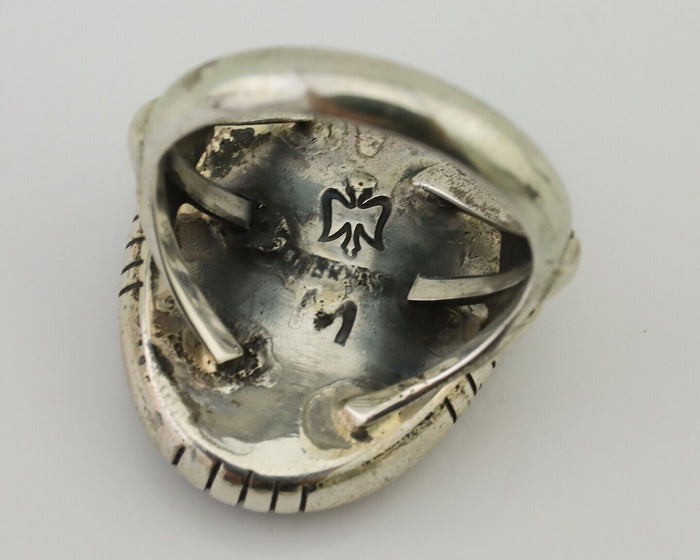 Navajo Ring 925 Silver Arizona Turquoise Signed M Montoya C.80's