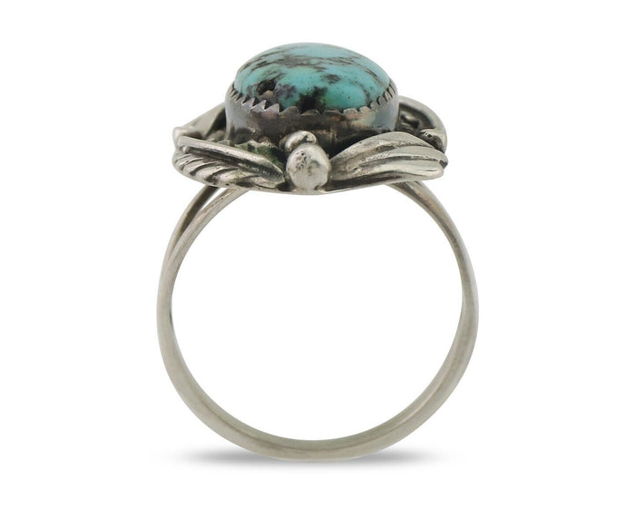 Navajo Ring 925 Silver Beautiful Blue Turquoise Native American Artist C.80's