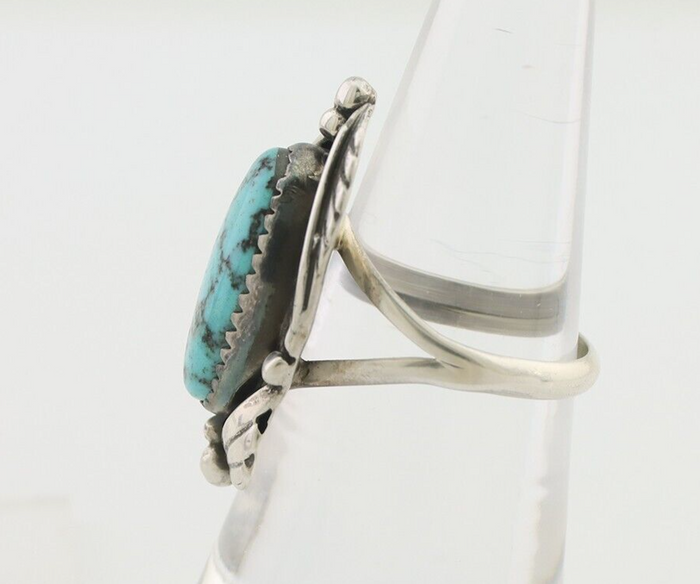 Navajo Ring 925 Silver Beautiful Blue Turquoise Native American Artist C.80's