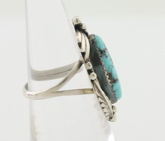 Navajo Ring 925 Silver Beautiful Blue Turquoise Native American Artist C.80's