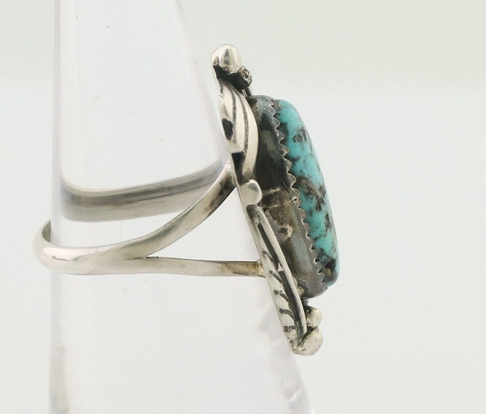 Navajo Ring 925 Silver Beautiful Blue Turquoise Native American Artist C.80's