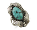 Navajo Ring 925 Silver Beautiful Blue Turquoise Stone Signed GR C.80's
