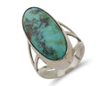 Navajo Ring 925 Silver Blue Gem Turquoise Native American Artist C.80's