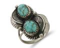Navajo Ring 925 Silver Blue Gem Turquoise Native American Artist C.80's
