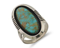 Navajo Ring 925 Silver Blue Gem Turquoise Native American Artist C.80's