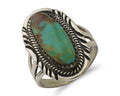 Navajo Ring 925 Silver Blue Gem Turquoise Native American Artist C.80's