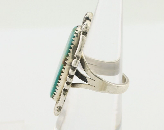 Navajo Ring 925 Silver Blue Gem Turquoise Native American Artist C.80's