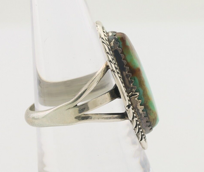 Navajo Ring 925 Silver Blue Gem Turquoise Native American Artist C.80's