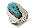 Navajo Ring 925 Silver Blue Gem Turquoise Native Artist Size 5.25 C.80's