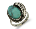 Navajo Ring 925 Silver Blue Kingman Turquoise Native American Artist C.80's