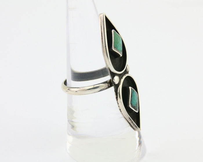Navajo Ring 925 Silver Blue Tuquoise Native American Artist Size 7.0