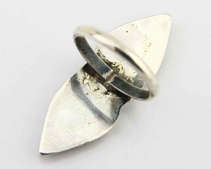 Navajo Ring 925 Silver Blue Tuquoise Native American Artist Size 7.0