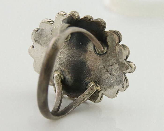Navajo Ring 925 Silver Blue Turquoise Artist Siged Jerry Johnson C.80's