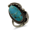 Navajo Ring .925 Silver Blue Turquoise Artist Signed HM C.80's