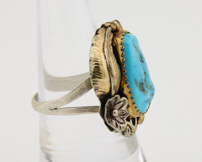 Navajo Ring 925 Silver Blue Turquoise Artist Signed S A Arviso C.80's