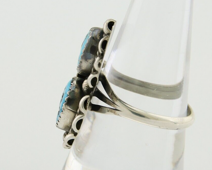 Navajo Ring 925 Silver Blue Turquoise Artist Signed SE C.80's