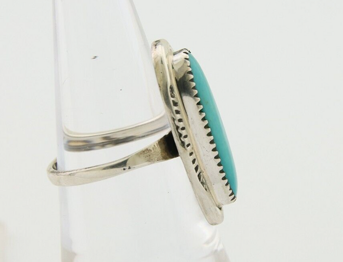 Navajo Ring 925 Silver Blue Turquoise Artist Signed SE C.80's