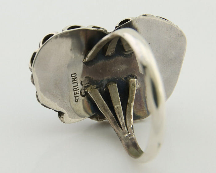 Navajo Ring 925 Silver Blue Turquoise Artist Signed SE C.80's