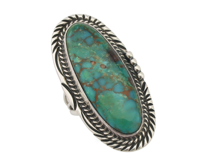Navajo Ring 925 Silver Blue Turquoise Artist Signed William Denetdale C.80's