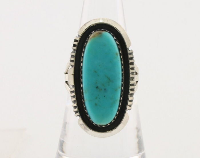 Navajo Ring 925 Silver Blue Turquoise Artist Signed William Denetdale C.80's