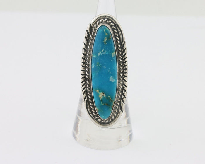 Navajo Ring 925 Silver Blue Turquoise Artist Signed William Denetdale C.80's