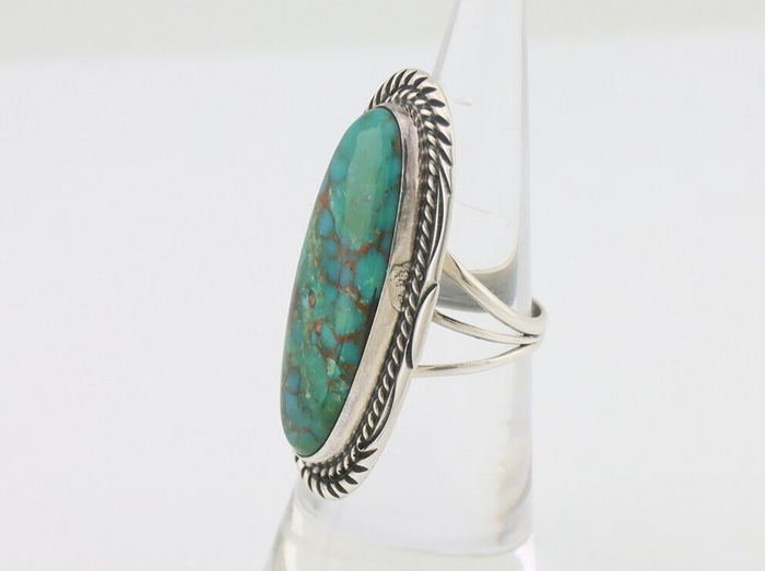 Navajo Ring 925 Silver Blue Turquoise Artist Signed William Denetdale C.80's