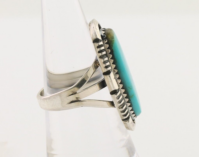 Navajo Ring 925 Silver Blue Turquoise Artist Signed William Denetdale C.80's