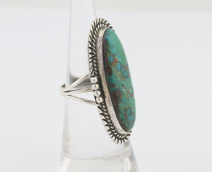 Navajo Ring 925 Silver Blue Turquoise Artist Signed William Denetdale C.80's