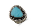 Navajo Ring 925 Silver Blue Turquoise Native American Artist C.80's
