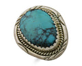 Navajo Ring 925 Silver Blue Turquoise Native American Artist C.80's