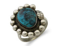 Navajo Ring 925 Silver Blue Turquoise Native American Artist C.80's