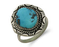 Navajo Ring 925 Silver Blue Turquoise Native American Artist C.80's