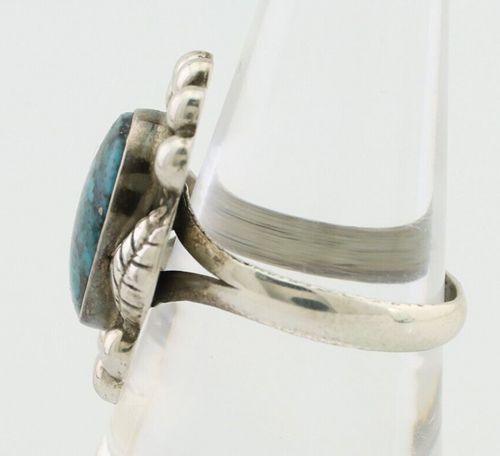 Navajo Ring 925 Silver Blue Turquoise Native American Artist C.80's