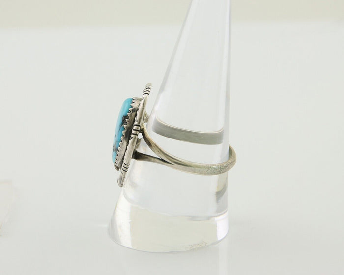 Navajo Ring 925 Silver Blue Turquoise Native American Artist C.80's