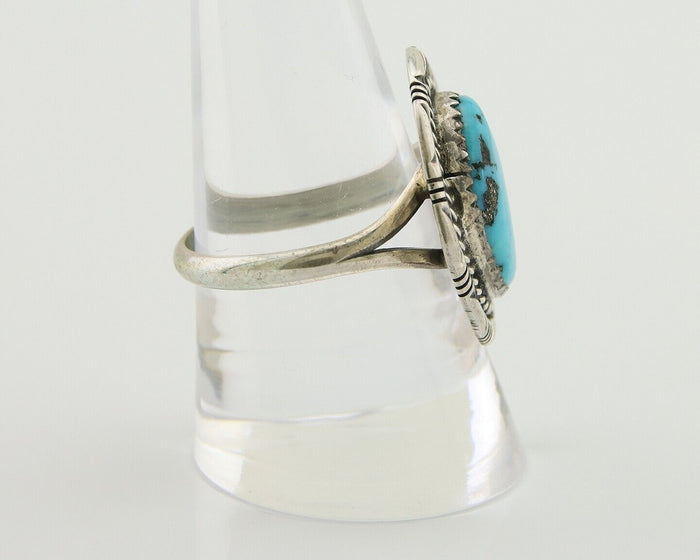 Navajo Ring 925 Silver Blue Turquoise Native American Artist C.80's