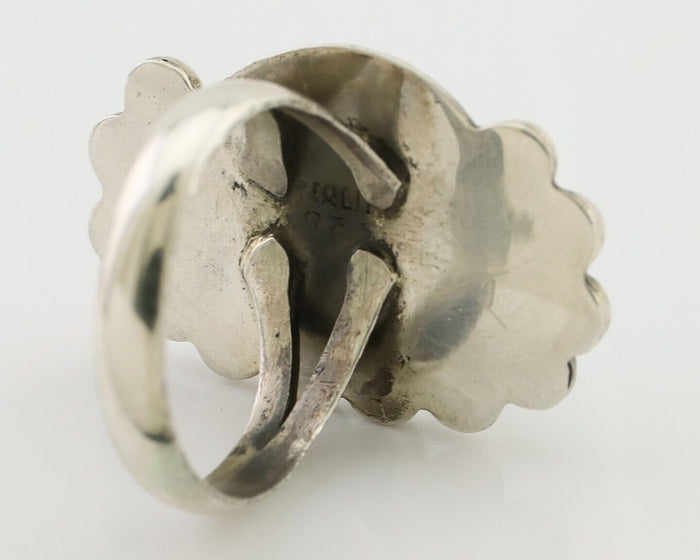 Navajo Ring 925 Silver Blue Turquoise Native American Artist C.80's