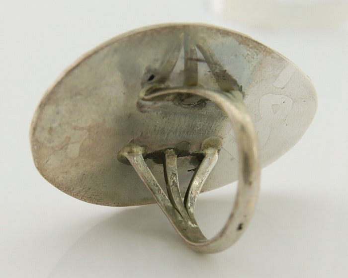 Navajo Ring 925 Silver Blue Turquoise Native American Artist C.80's