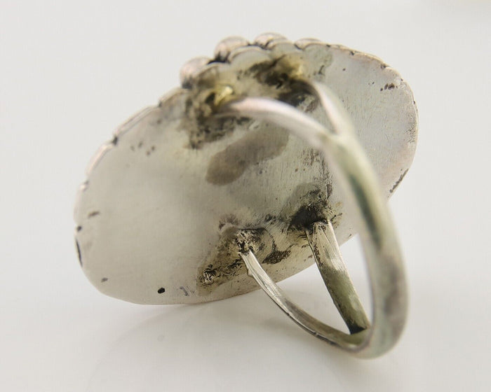 Navajo Ring 925 Silver Blue Turquoise Native American Artist C.80's