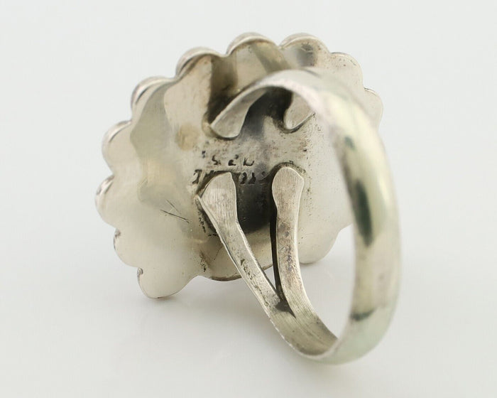 Navajo Ring 925 Silver Blue Turquoise Native American Artist C.80's