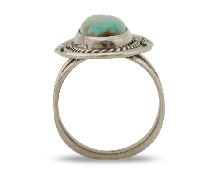 Navajo Ring 925 Silver Blue Turquoise Native Artist Signed M Begay C.80's