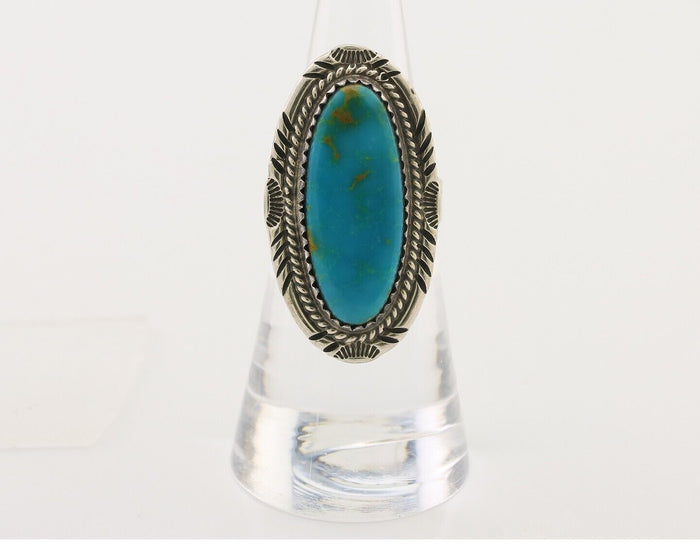 Navajo Ring 925 Silver Blue Turquoise Native Artist Signed M Begay C.80's