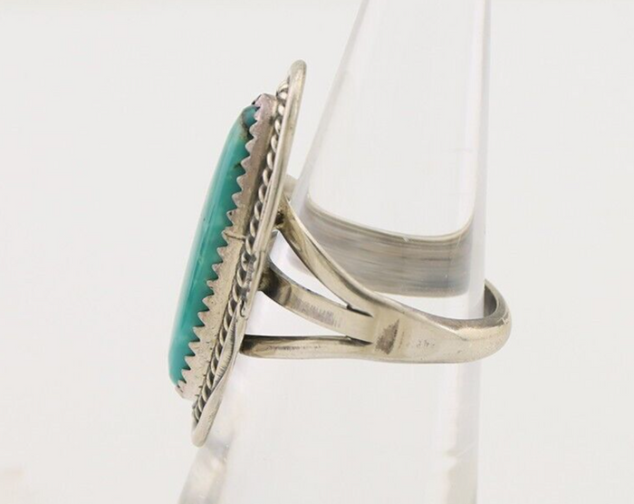 Navajo Ring 925 Silver Blue Turquoise Native Artist Signed M Begay C.80's