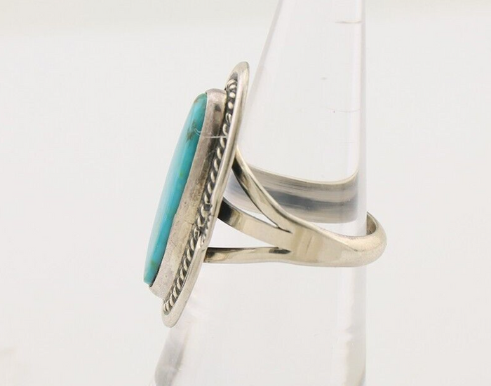 Navajo Ring 925 Silver Blue Turquoise Native Artist Signed M Begay C.80's