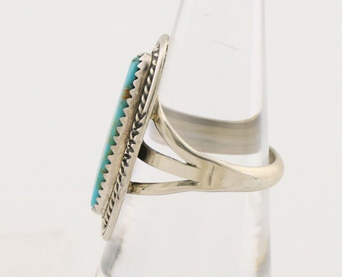 Navajo Ring 925 Silver Blue Turquoise Native Artist Signed M Begay C.80's