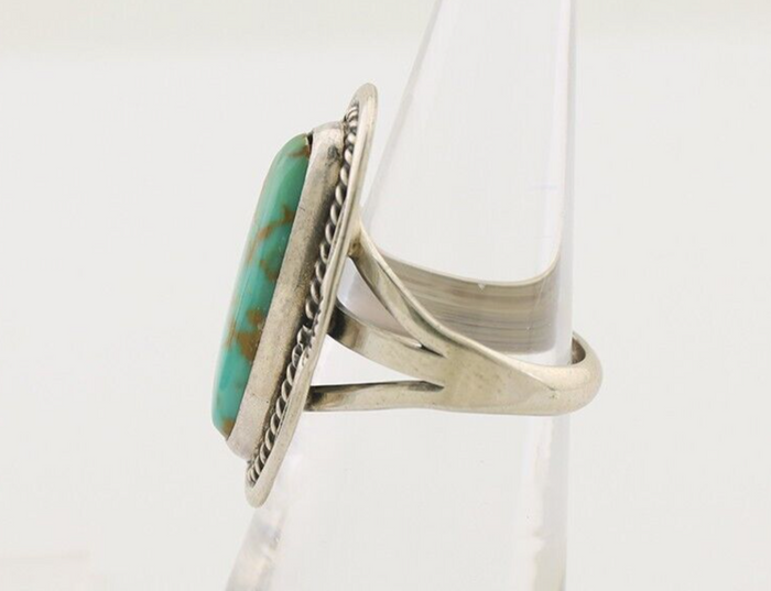 Navajo Ring 925 Silver Blue Turquoise Native Artist Signed M Begay C.80's