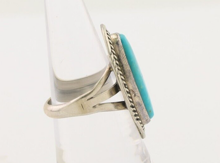 Navajo Ring 925 Silver Blue Turquoise Native Artist Signed M Begay C.80's